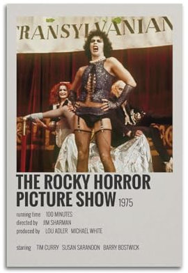 OONJGSNGA Poster The Rocky Horror, Wanddekoration, Film, cooler Wandkunstdruck, Poster, Vintage-Kunst, Raumdekoration, 50 x 75 cm, ungerahmter Stil