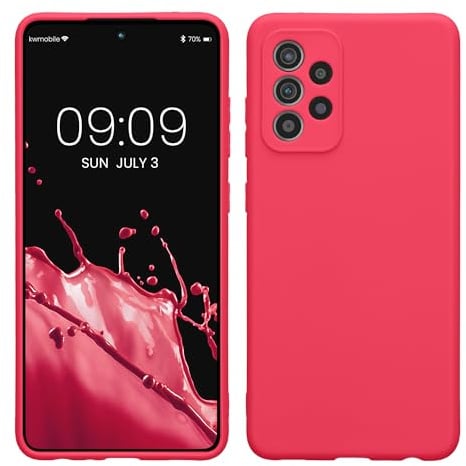 kwmobile Handyhülle für Samsung Galaxy A52 / A52 5G / A52s 5G Hülle - weiches Handy Silikon Case - Schutzhülle Cover - Neon Pink