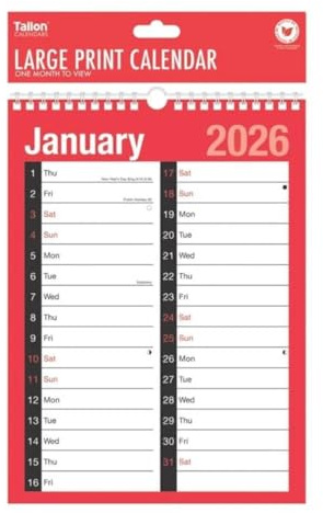 TIVADI 2026 Wall Desktop Planners and Calendars (2026 Month To View Calendar A4 Large 2 Column Spiral Bound Wall Planner)