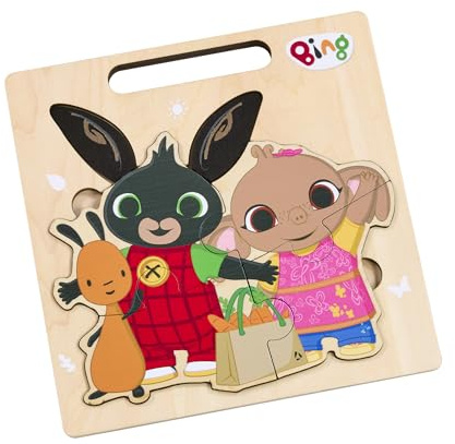 Rainbow Designs Bing Multi-Layer Wood Puzzle – Educational Wooden Puzzles for Kids with Vibrant Character Artwork, Develop Fine Motor Skills & Hand Eye Coordination for Early Learning | Layered design, develops fine motor skills, hand-eye coordination, early learning
