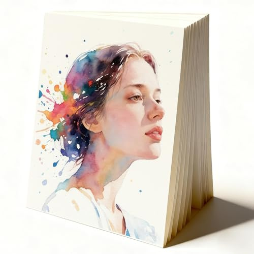 XLTBOMS Aquarellpapier A4 300g, 70 Blätter Aquarellblock Malpapier | Cotton Watercolor Paper 29,7 x 21 cm, Acrylpapier, Aquarellkarten, Zeichenpapier, für Acrylmalerei, Aquarell, Wasserfarben