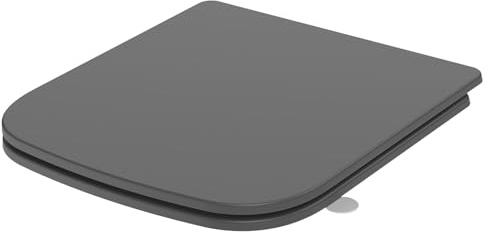SREWOHS PRO Asiento WC Cuadrado Duroplast Softclose Gris 42,3x36,1 cm | Tapa WC de Duroplast resistente, liberación rápida, fácil limpieza, plantilla incluida y diseño moderno para baños