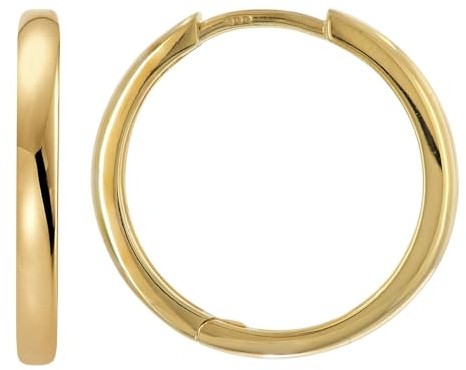 trendor Klapp-Creolen Gold 333/8K Ohrringe 18 x 2 mm 21700 | Huggies, die sich eng um das Ohrläppchen schmiegen, glanzvoller Ohrschmuck