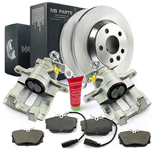 NB PARTS 2x Bremssattel Bremsscheiben Beläge hinten passend für Seat Alhambra VW Sharan T4 Ford