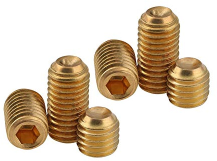BOZONLI Grub Screws Metric Thread Brass Cup Point Hex Socket Set Screw Allen Bolts, M5×5mm,10 pcs