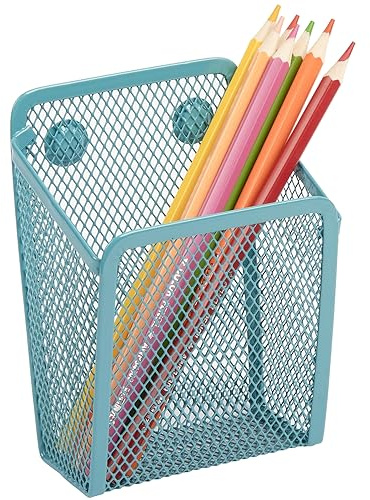 Sanpaint Magnetischer Stifthalter, Mesh-Edelstahl-Stiftekorb, Metall-Schreibutensilien-Aufbewahrungs-Organizer für Whiteboard, Tafel, Küche, Spind, Zuhause oder Büro