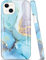 JIAXIUFEN iPhone 13 Hülle Handyhülle TPU Silikon Schutzhülle Handytasche Handy Hülle für iPhone 13 2021 6.1 - Marmor Mint Purple
