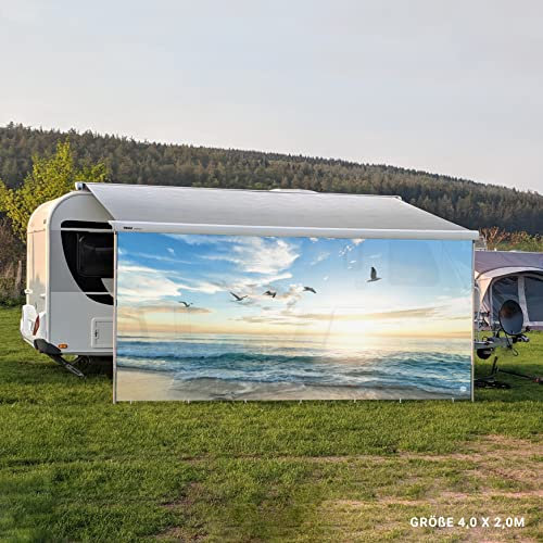Wohnmobil Markisen-Sicht-Schutz Vorzelt Seemöwe Wohnwagen Camping Markisenvorzelt (500cm)