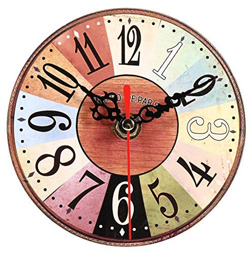Haofy Extra Kleine Wanduhr 4,5 Zoll Wanduhr, 12 cm Vintage-Stil Hängende Uhr Wanddekoration, Künstlerisch Kreativer Europäischer Stil Rund Antik Home Office Wohnzimmer Ziffer Wanduhr Dekoration,(#3)