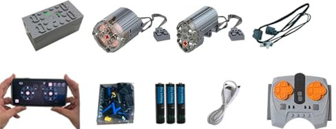 TETK Für Super Motor und Fernbedienung Upgrade Zubehör, APP, Einstellbare Geschwindigkeit, Power Functions Motor Set Kompatibel (Nicht Enthalten Modell)