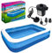 COOZi 3m Premium Family Paddling Pool for Kids + AC Electrical Air Pump – Easy to Use Inflatable Kids Swimming Pool with Self-Adhesive Repair Patch | Rectangular Paddling Pool for Adults & Kids