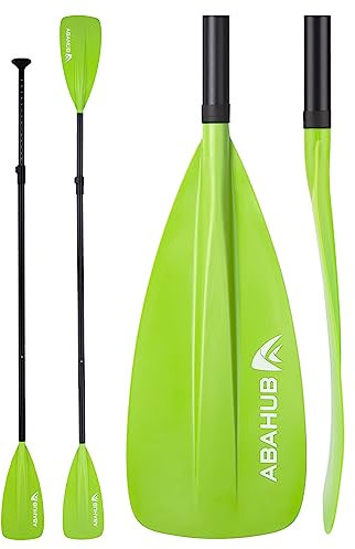 Abahub 2 in 1 Sup Kajak Paddel Aluminium Einstellbares Stand Up Paddle für Paddleboard, Aluminiumlegierung PU-beschichtete Schaft 172-213cm Kunststoff Nylon Klinge Grün