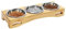 Cinnani Lot de 3 Gamelles Surélevées pour Chat et Petit Chien - Support en Bambou avec Bols en Acier Inoxydable pour Nourriture et Eau