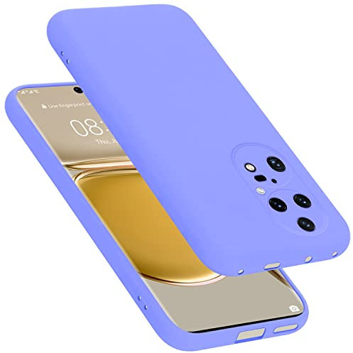 Cadorabo Hülle kompatibel mit Huawei P50 PRO Hülle Silikon Handyhülle für P50 PRO Case aus flüssigem Silikon- Kratzfeste und stoßfeste dünne TPU Schutzhülle - Liquid HELL LILA