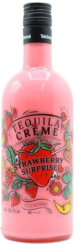 Teichenné Tequila Crème Strawberry Surprise Liqueur 70cl, Made With Real Mexican Tequila and Cream, 17% ABV