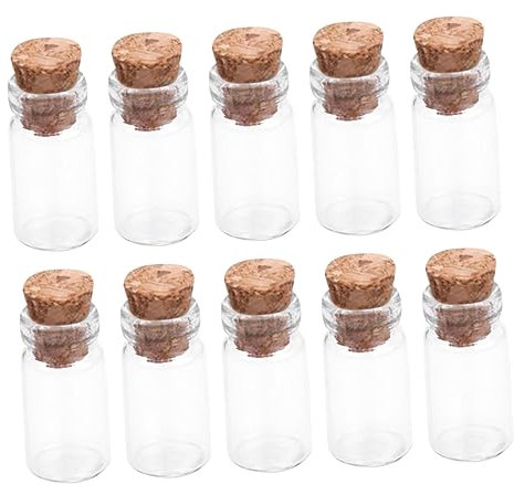 Cabilock 25piezas Botellas De De Vidrio Corcho Unidades Mini Tarros Para Mensajes Para Regalos