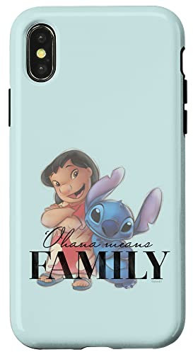 Hülle für iPhone X/XS Disney 100 Anniversary Lilo & Stitch D100 Zitat Ohana
