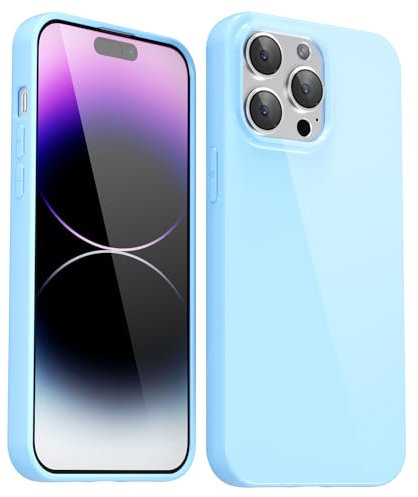 Svanove per iPhone 14 Pro Max Custodia in Silicone, Guscio Sottile Tinta Unita Liscio Gomma Gel di Originale, Morbido TPU Guscio Ultrasottile Antiurto Custodia Protettiva, Azzurro Chiaro