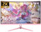 Great voell 27 pollici Rosa Gaming Monitor curvo 1440P (2560 * 1440), 2K, 165HZ, Anti-Blue Light Eye Protection, compatibile VESA-100 * 100mm, inclinabile, con FreeSync, supporto HDR, HDMI+DP, 16:9