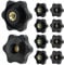 10Pcs M6 Star Clamping Nuts, Clamping Handle Knobs Diameter 30mm, Knobs Grip Plastic Wing Nuts, Thumb Screw Tightening Replacement for Machinery Tools, Furniture, Fitness Equipment