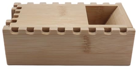 Ticha Torre dei dadi in legno, lucchetto per dadi in legno, per giochi di ruolo, giochi da tavolo e miniature (14 x 7,5 x 13,8 cm)