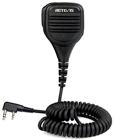 Retevis 2 Pin Altoparlante Microfono Compatibile con Walkie Talkie RT24 RT27 RT21 RT3S RT5 RT5R RT81 Baofeng UV-5R BF-888S BF-88E Kenwood TYT Wouxun Ricetrasmettitore(1 Pezzo)