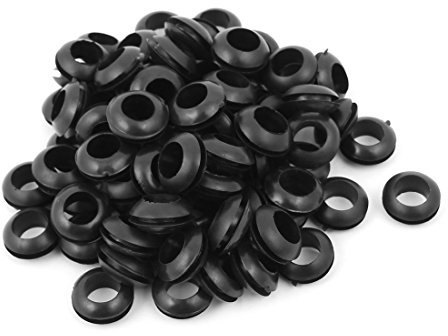 sourcingmap Rubber Armature Bar Electric Cable Protector Ring Wiring Grommets 10mm Inner Dia 80pcs Black