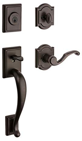 Baldwin Pistoria 91800-040 Türklinke mit SmartKey Security in venezianischer Bronze, Prestige Serie mit traditionellen Türbeschlägen und Madrina-Hebel