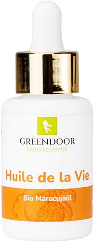 GREENDOOR Bio Maracujaöl kaltgepresst vegan mit Pipette, Körperöl Hautregeneration Skin repair, Gesichtspflege gegen Falten, anti Fältchen Hals Dekolleté, Naturkosmetik 100% Natur