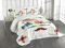 ABAKUHAUS Mexikaner Tagesdecke Set, Sombrero Aztec, Set mit Kissenbezügen Waschbar, für Doppelbetten 220 x 220 cm, Creme Blau