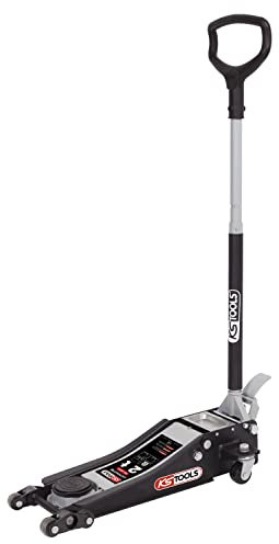 KS TOOLS 161.0372 - Cric Hydraulique Extra-Bas - Acier ULTIMATE 2T avec Double-Roues Avant