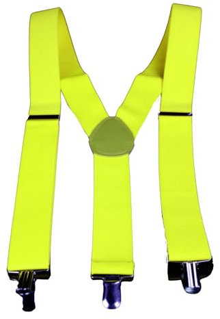 UV FLOOR - Bretelles Fluo Néon - Réglables - Qualité Premium - Accessoire Fluorescent - Fête - Déguisement - Jaune Fluo