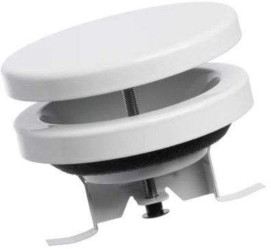 Válvula de disco Ø 80 mm – Blanco – Hoja de acero redonda para conexión de tubería