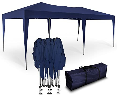 Kronenburg Faltpavillon wasserdicht Pavillon, Gartenzelt, 3x6 m - mit UV Schutz 50+, Blau