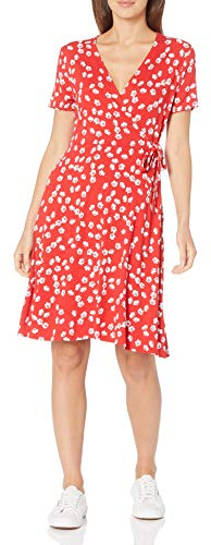 Amazon Essentials Femme Robe Effet Cache-cœur à Manches Courtes