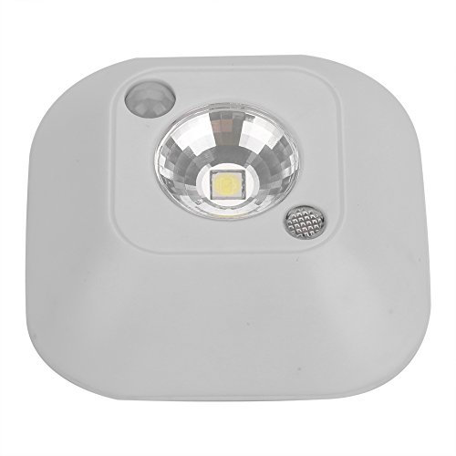 Bewegungssensor Nachtlicht, LED Mini Wireless Infrarot Bewegungssensor Nachtlicht Batteriebetriebene Kleiderschrank Schranklampe(Weiß)