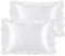 PiccoCasa Kissenbezug Satin Pillowcase 2er Set Kopfkissenbezüge mit rüschen kuschelig Hotelverschluss als Dekokissenbezug für Wohnzimmer Schlafzimmer Sofa Deko Weiß 51x66cm
