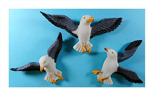 3er Set Magnet Möwe je 8 cm Vogel Souvenir Kühlschrankmagnet Figur Deko GCG 0370