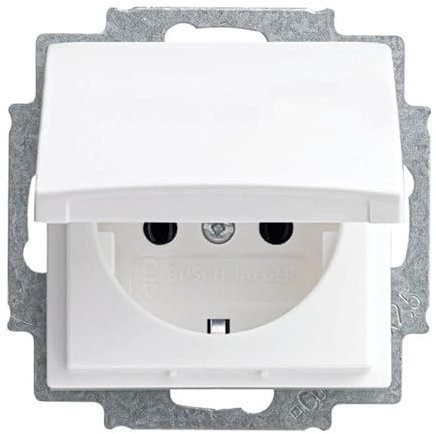 Busch-Jaeger 20 EUK-914 SCHUKO Steckdose mit Klappdeckel UP-Einsatz (Thermoplast) Balance SI Alpinweiß