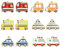 Ipotkitt 30 Stück 6 Stile Emaille Fahrzeug Charms Niedlich Krankenwagen Taxi Polizei Auto Bus Charms Bunte Transport Charms für Armband Halskette Ohrring