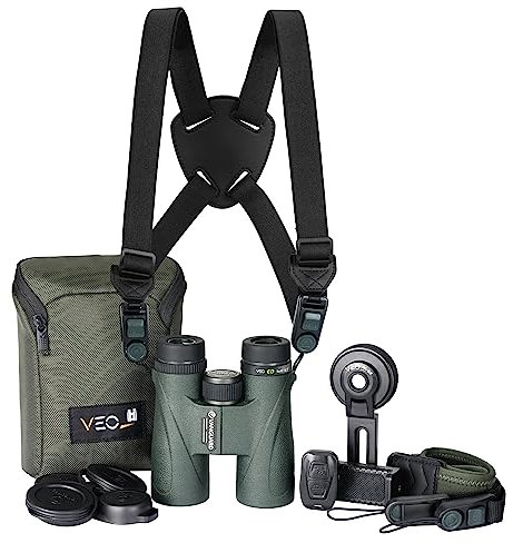 Vanguard Veo ED 8420BDL - Kit de Prismáticos ED 8x42 con arnés y adaptador móvil