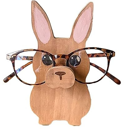 EBbels Brillenhalter Aus Holz, Kreativer Haustier Brillenhalter, Handgefertigter Tierform Brillenständer, Sonnenbrillen Display Für Zuhause, Büro, Dekoration, Zubehör (Kaninchen)
