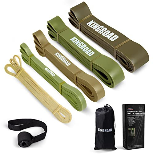 5 Resistance Bands Set, Verschiedene Ebenen Widerstandsbänder Set mit Türanker für Kraftraining und Pilates, Pull up Band Resistance bänder Fitnessbänder Set wiederstandsband (Green)