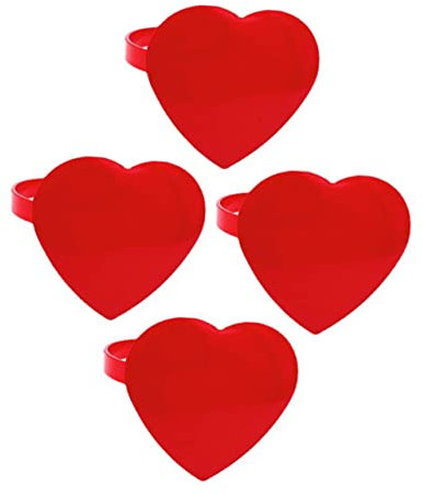 UTHCLO 4 Stück Liebe Servietten Ring rustikale serviettenringe rote Serviettenringe Serviettenhalter hochzeitsdeko Serviettenschnalle Tischdekoration Weihnachten schmücken Mundkreis