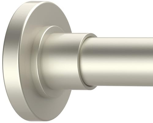 GXOACKJ Brushed Nickel Shower Curtain Rods - 31-80 Inch Spring Tension Shower Rods for Bathroom, Adjustable, No Drilling, No Rust, Stainless Steel