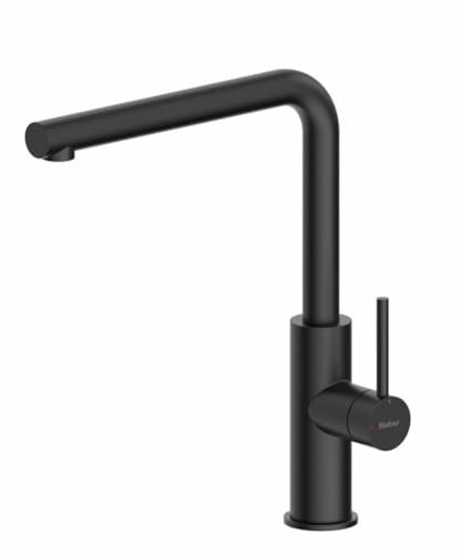 NABER Armatur NAMOR 3 in SCHWARZ MATT mit schwenkbarem Festauslauf/Küchenarmatur/Einhebelmischer