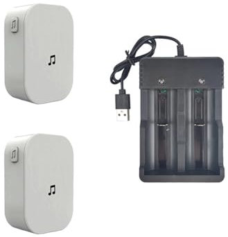 HVOFNNLR Indoor Wireless Doorbell Chime with U/S E/U U/K Plug, USB Charger and 18650 Battery for V10 V20 V30 Video Doorbell Camera