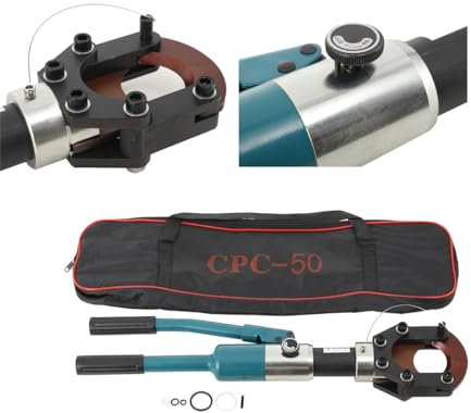 QWEXOB Hydraulische Kabelschneider 70kNΦ50mm Kabelschere Schneider Kabelwerkzeug Kupfer Trennschere für Cu,Alu,Telefonkabel