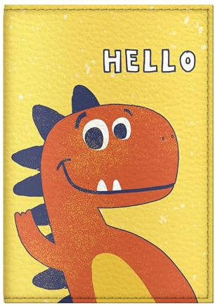 Quttie Reisepasshülle für Kinder, Damen und Herren, süße passhülle, reisepass (Hello Dino)