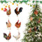 6 Stück Weihnachtsbaumschmuck Huhn, 2D Acryl Huhn Weihnachtsanhänger, Weihnachtsbaum Huhn Hängende Ornamente, Weihnachtsbaum Anhänger Deko, Christbaumschmuck